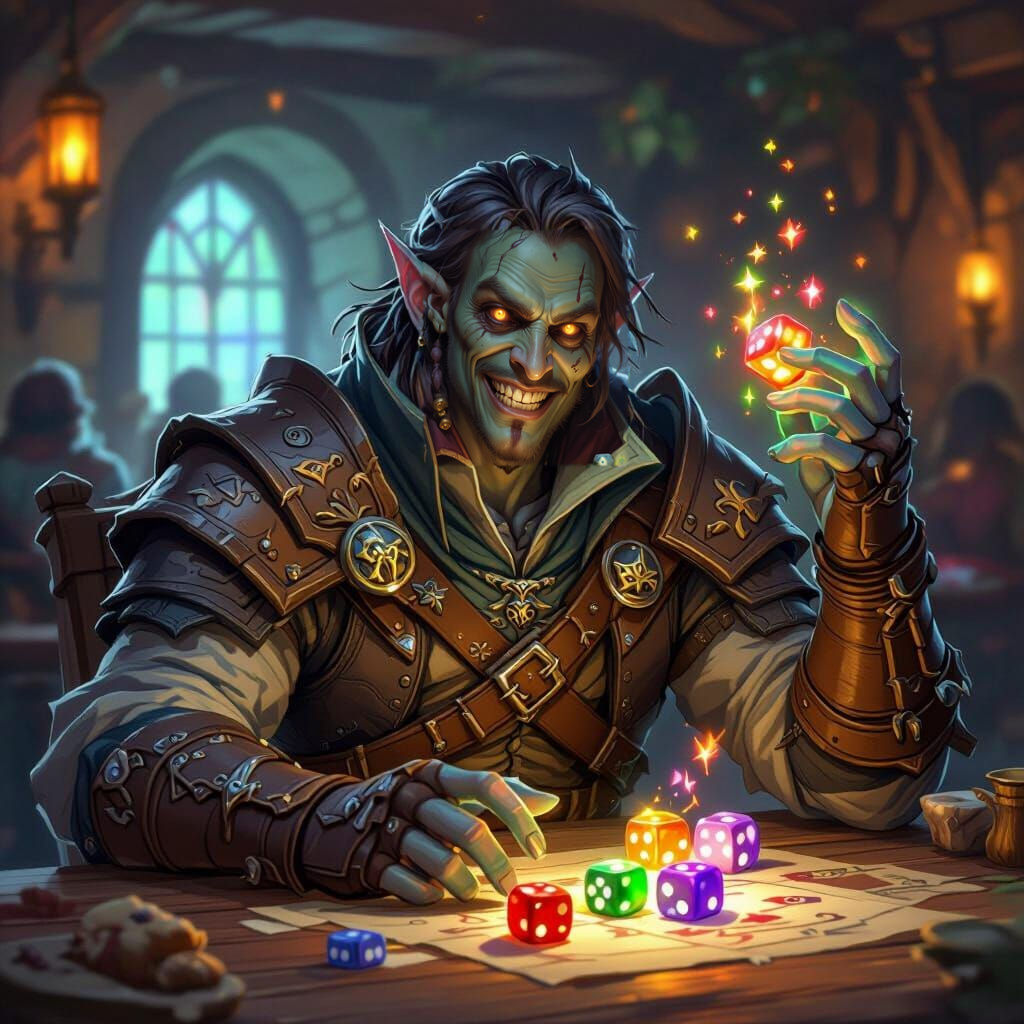 Undead Rogue Gambles in Tavern, Warcraft Style