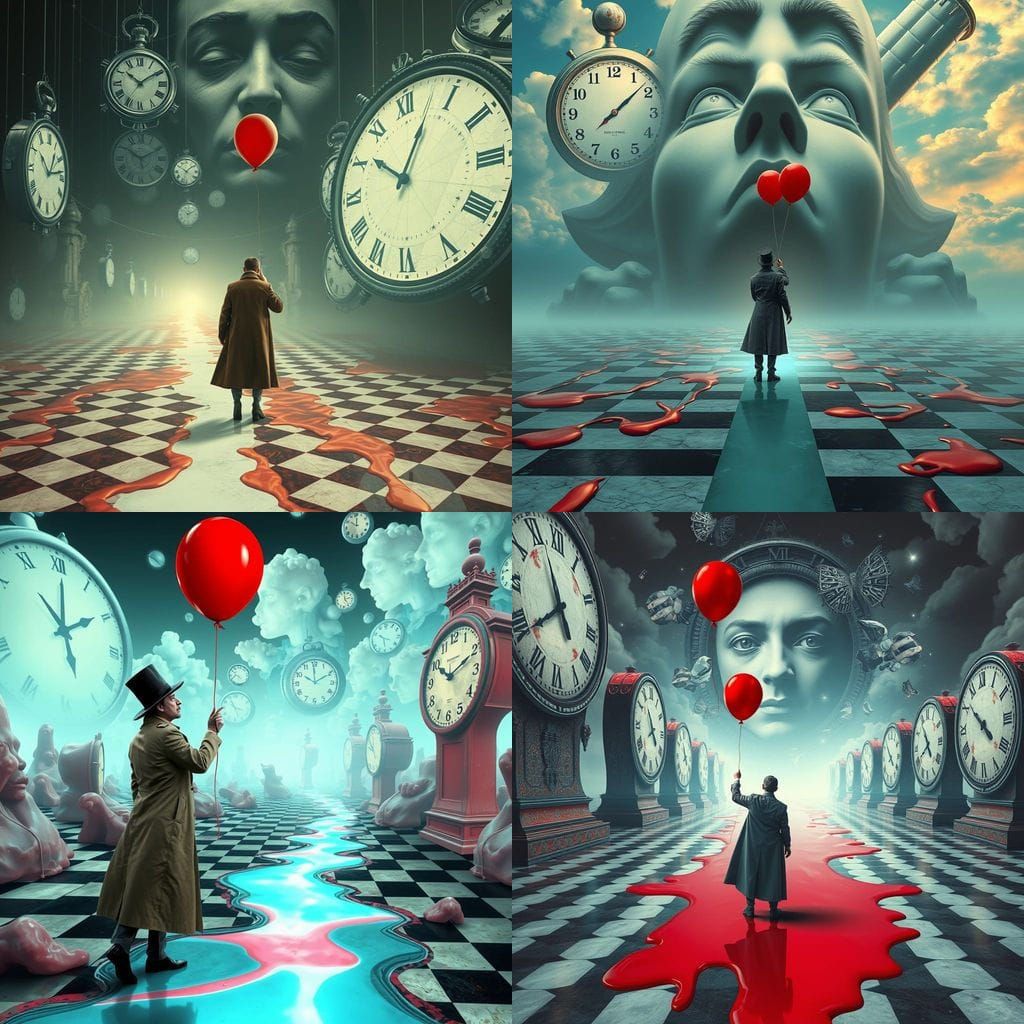 Melting Reality: Distorted Clocks and Liquid Floors