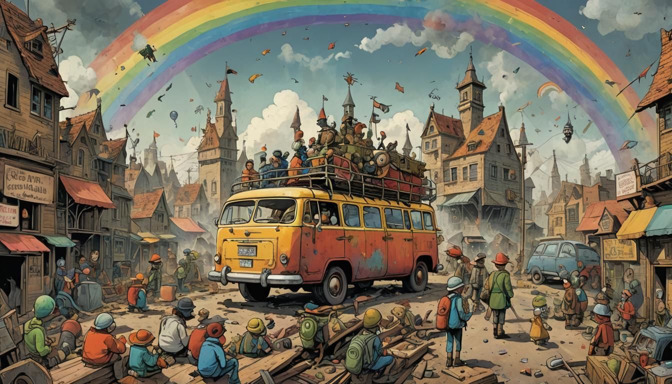 Post-Apocalyptic Dreamscape in Burton-esque Style