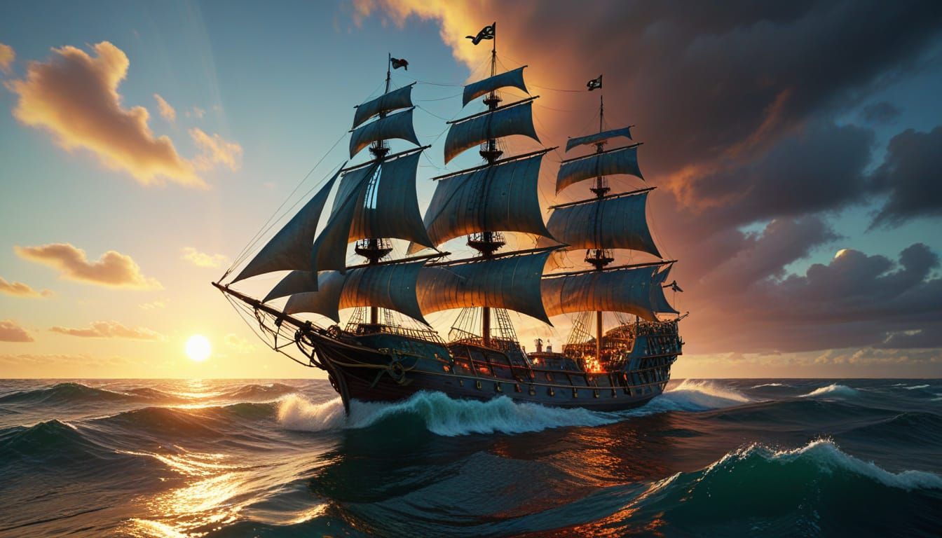 Eco-Pirates Sail the Seas in Vibrant Digital Art