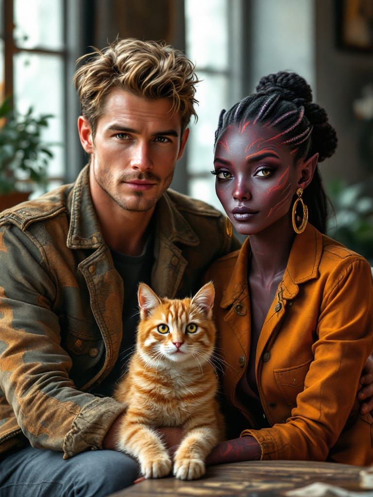 Blended Family in Art-Filled Home