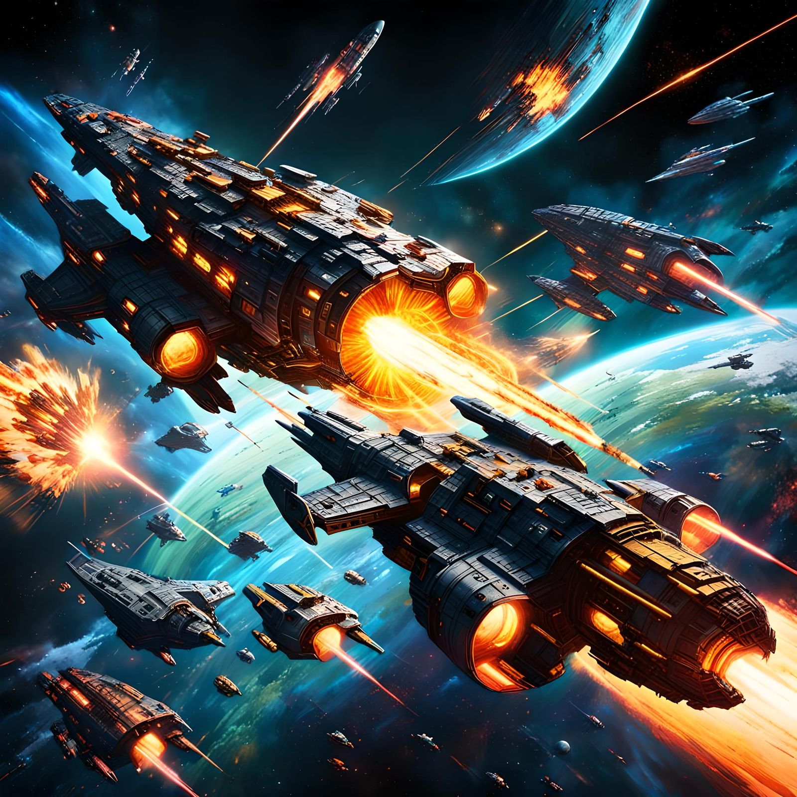 Epic Sci-Fi Battle in Space