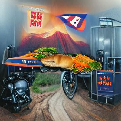 Delicious and Colorful Banh Mi Sandwich
