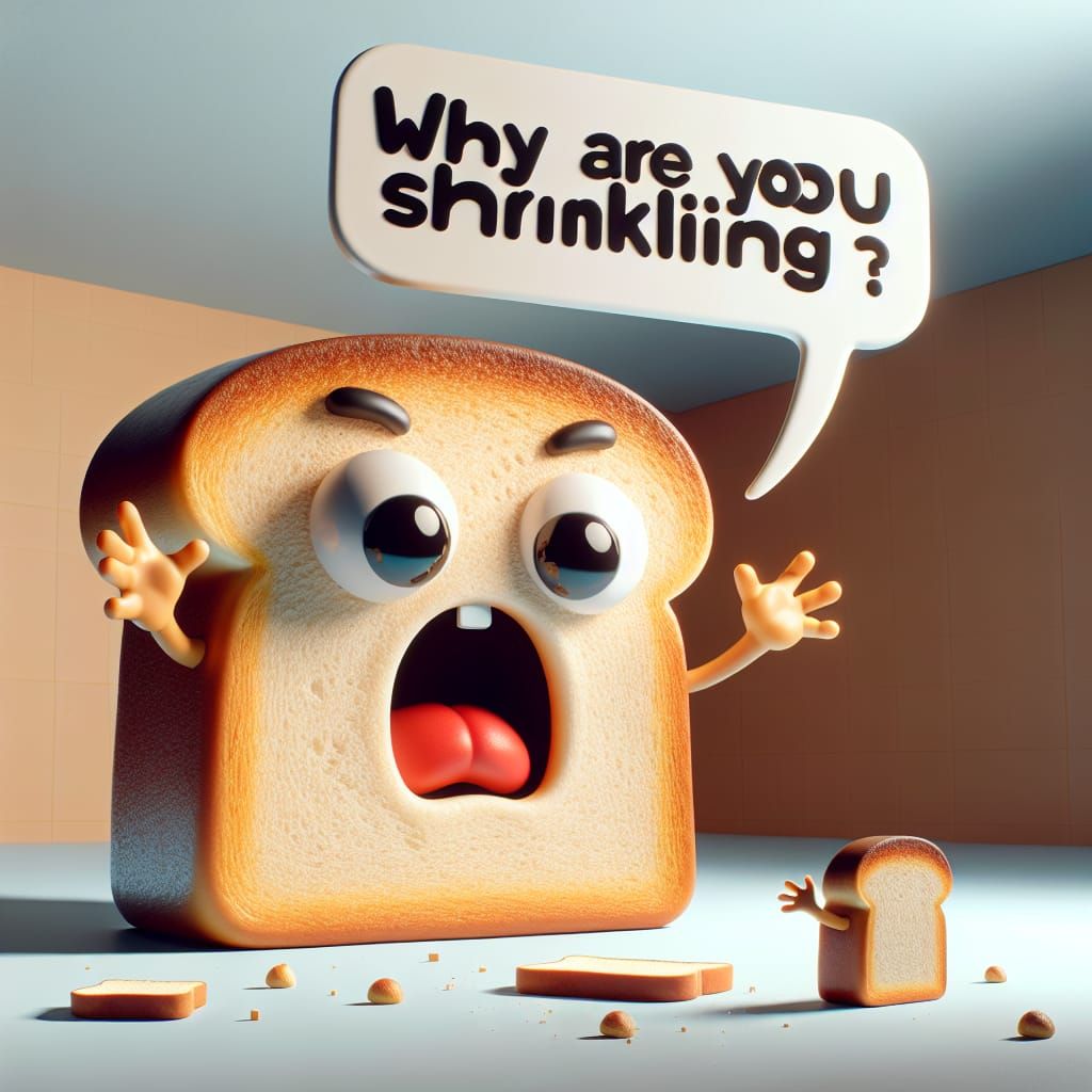 Cartoon Toast Bun Yelling in Animated 3D
