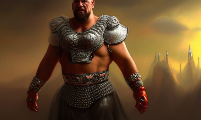 Fantasy Wrestler God of Combat: Matte Painting