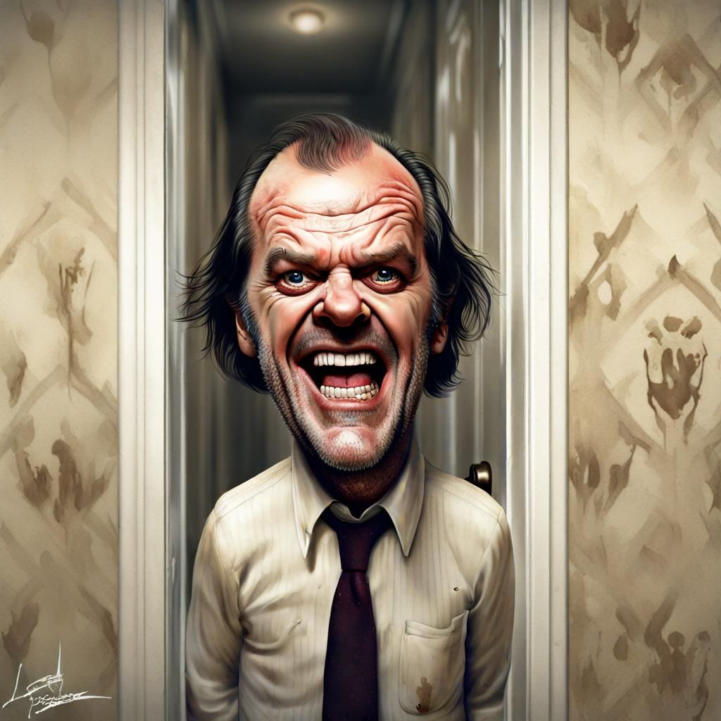 Creepy Caricature of Jack Nicholson as The Shining Character