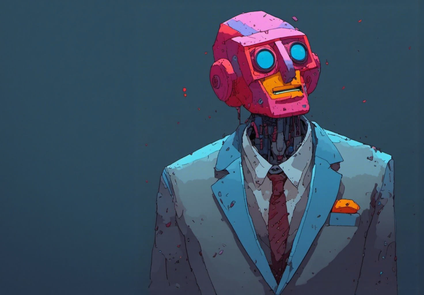 Robot Politician Portrait in Hyperrealistic Style