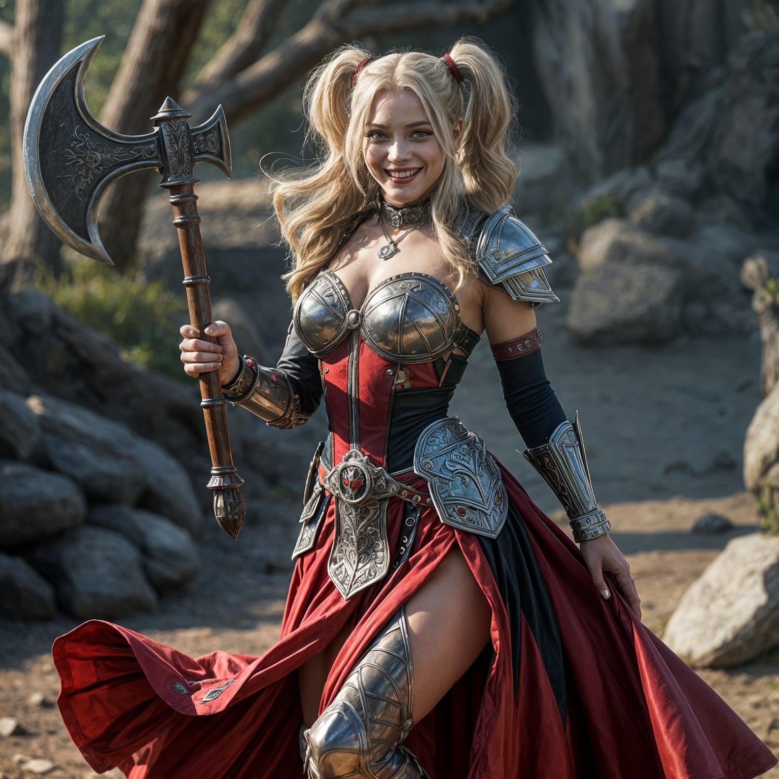 Harley Quinn as Warrior Princess in Action Scene