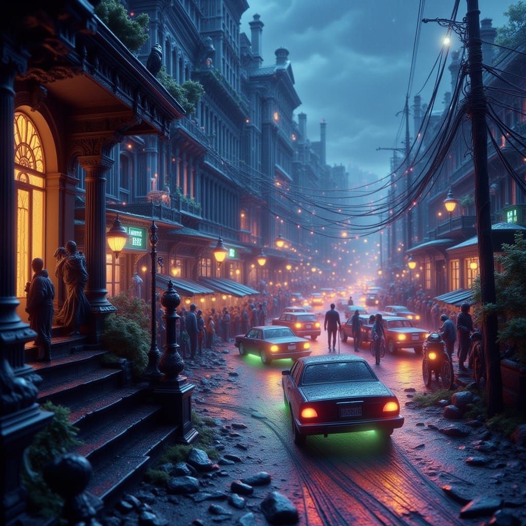 Dreamy City Twilight Blurs in Pastel Hues