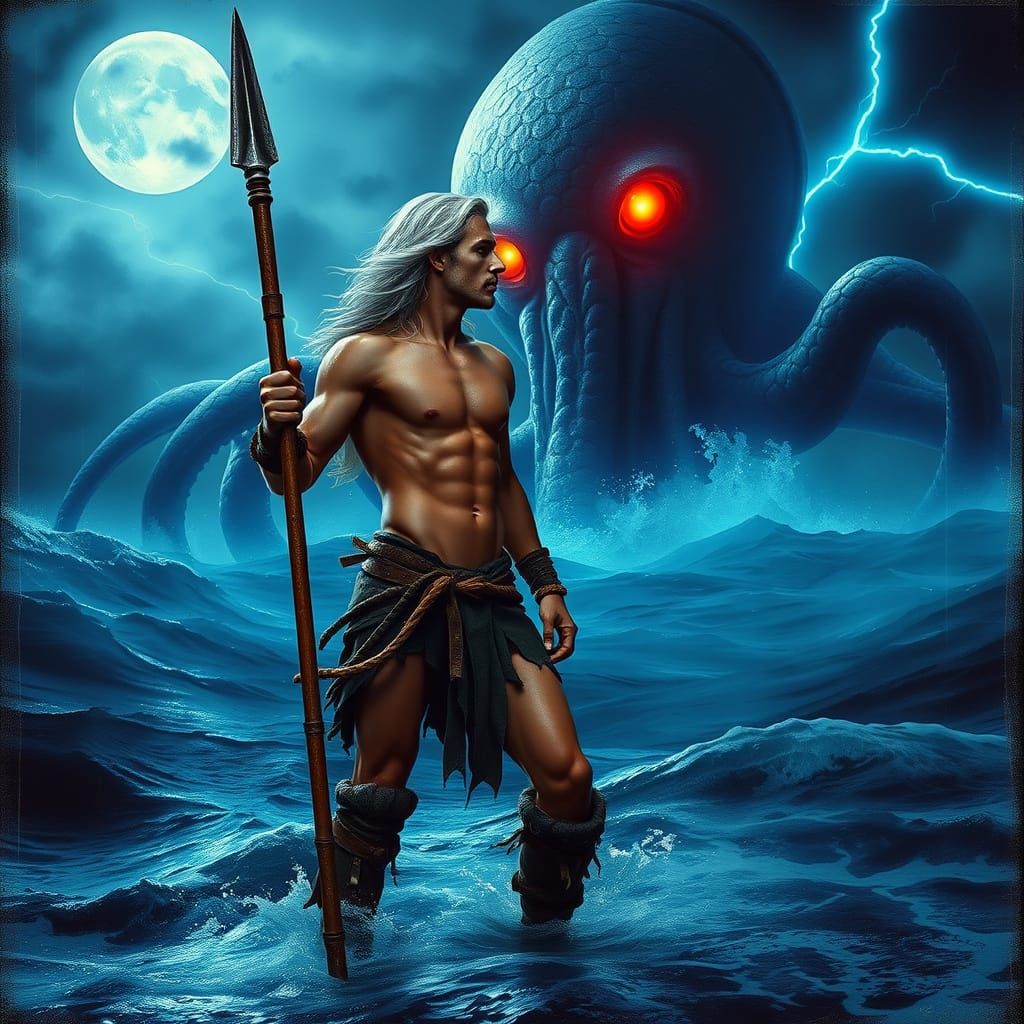 Stormy Ocean Hunter in Battle Stance