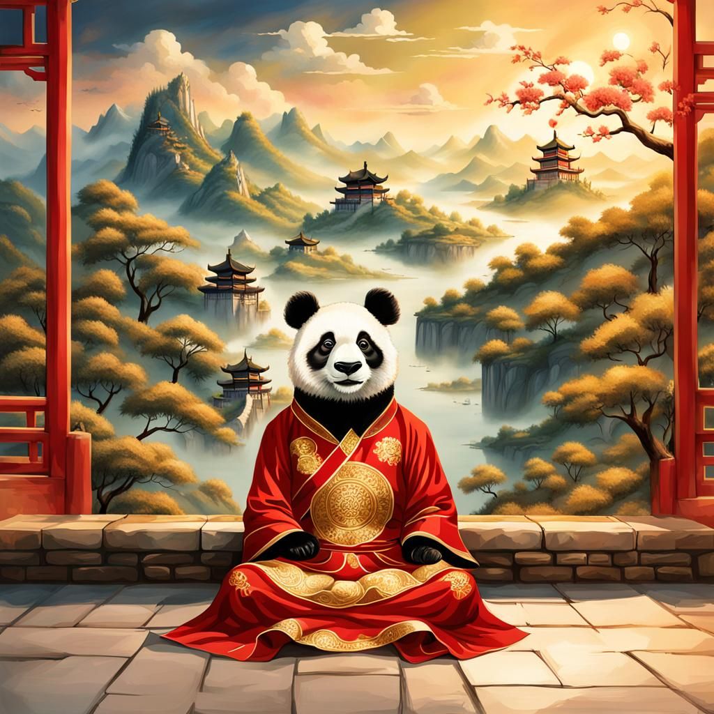 Meditating : Chinese panda