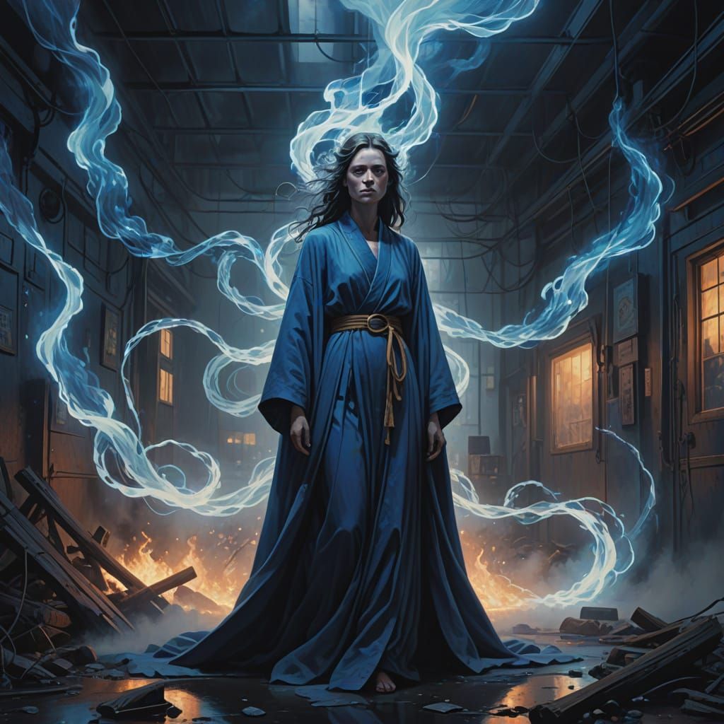 Ethereal Goddess Ascends in Vibrant, Mystical Aura