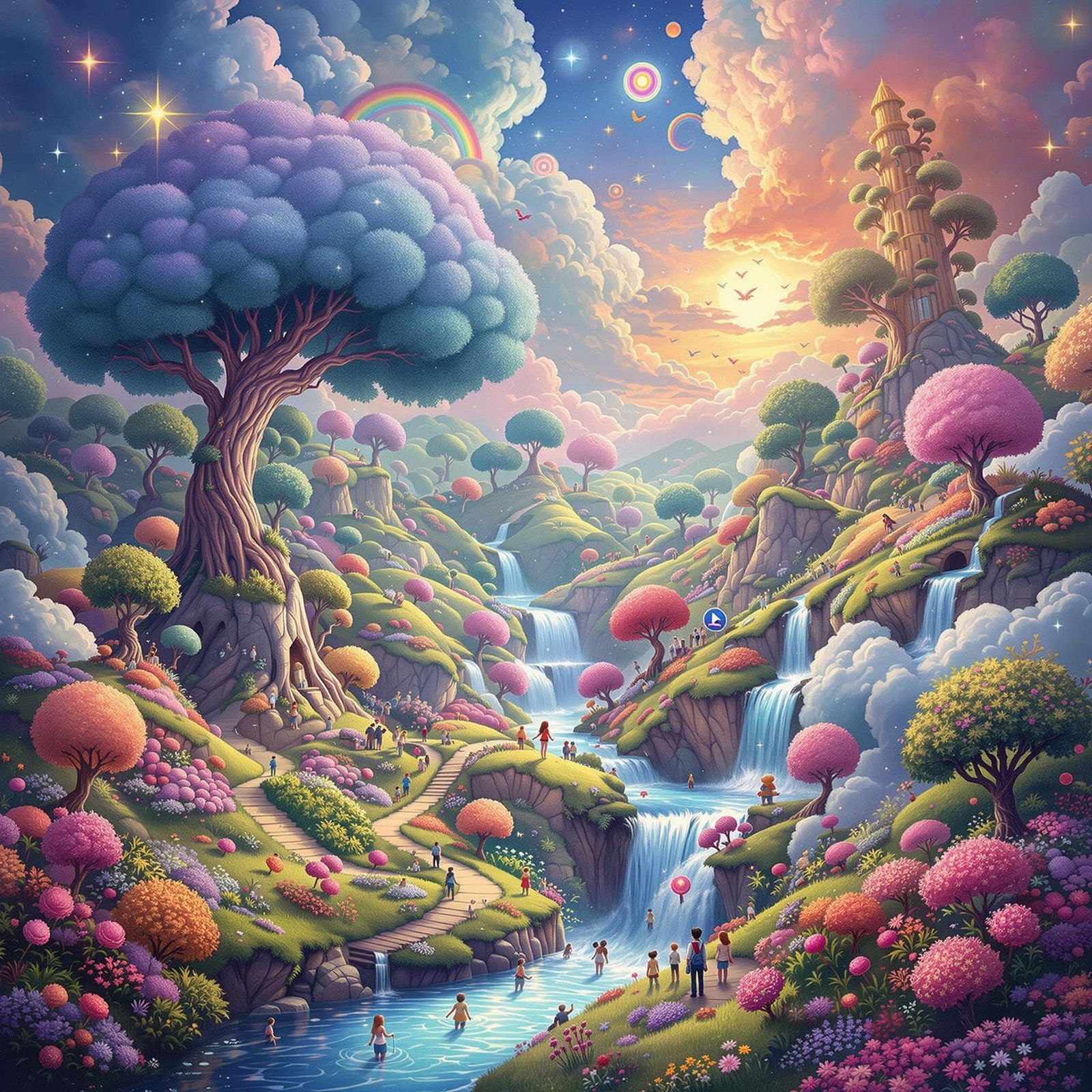 Fantasy Landscape in Pop Surrealist Style