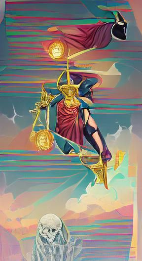 Justice Tarot Card Minimalist Art