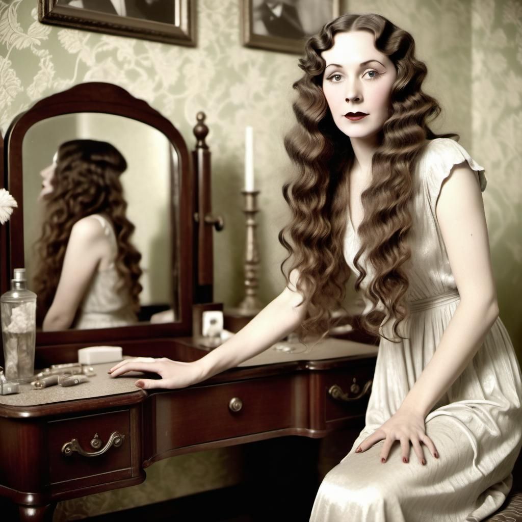 By the dressing table