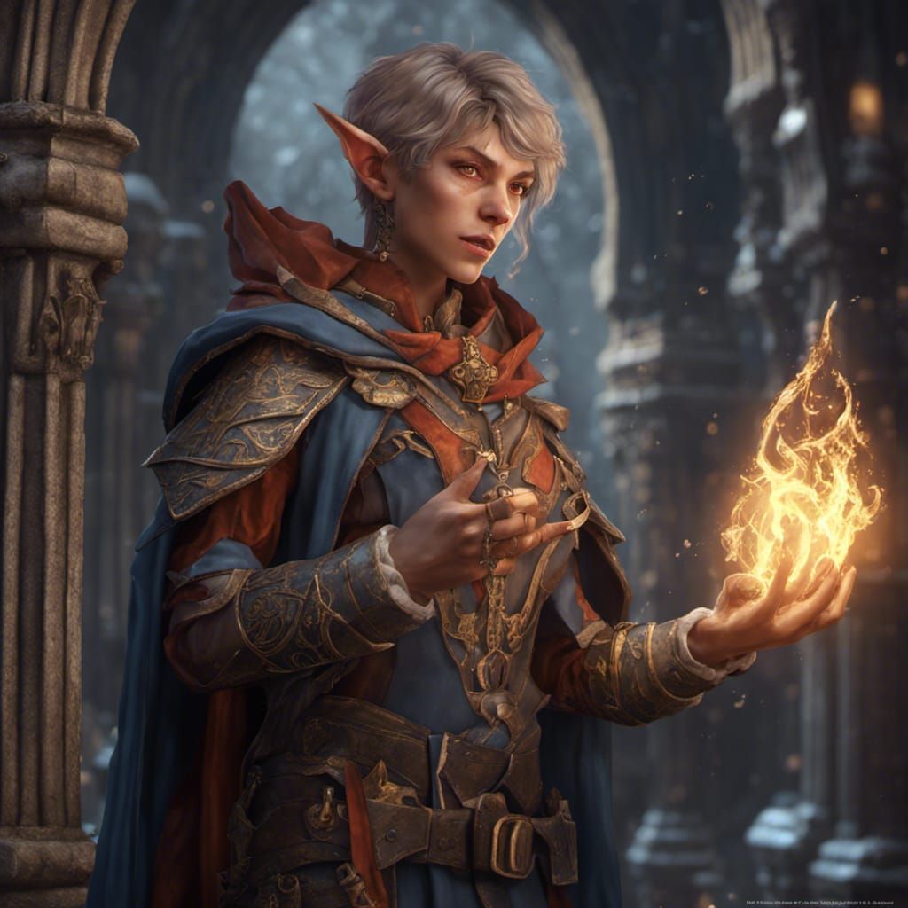 Detailed Half-Elf Cleric Fantasy Art