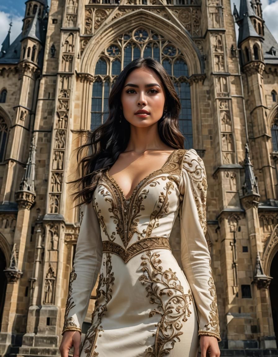 Medieval Tower with Indonesian Beauty in UHD