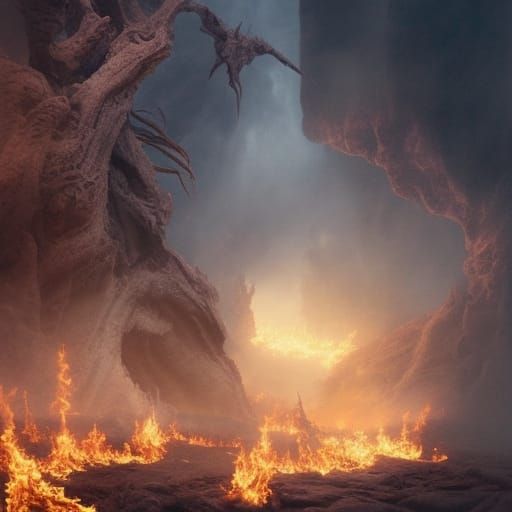 Demons Burning Holes in Soul: Digital Matte Painting