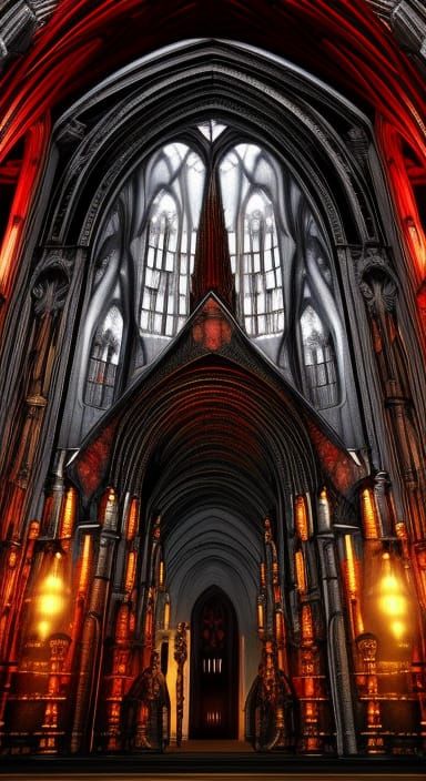 Steampunk Gothic Cathedral with Mica Crystals