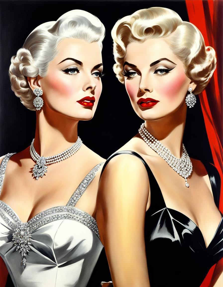 Elegant 1950s Women in Cecil Beaton Style