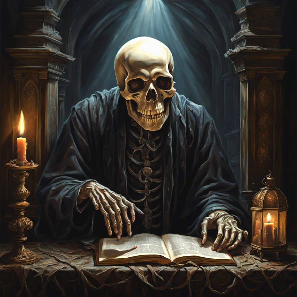 Skull luxury surrealism, macabre, horror art, dripping, deca...