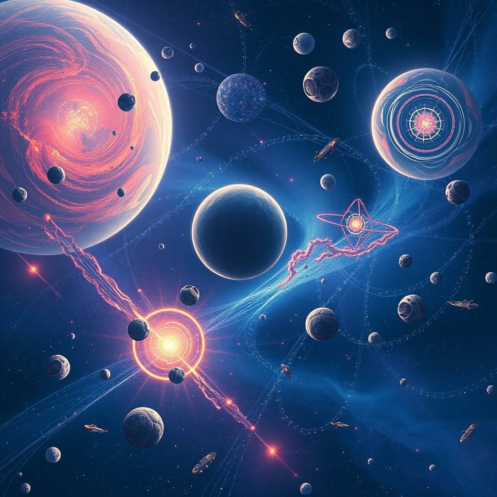 Cosmic Debris Floating Through Deep Indigo Space