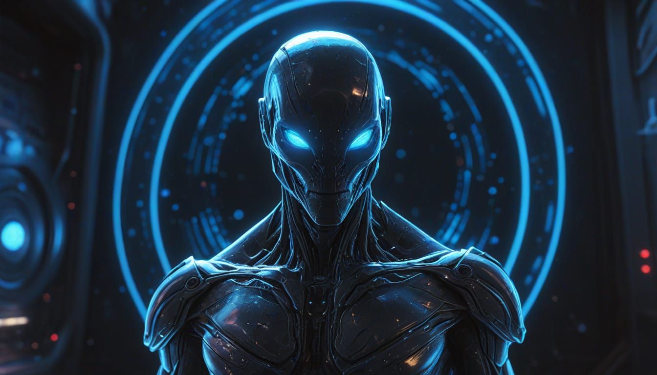 Alien Emerges From Portal in Roger Dean Style