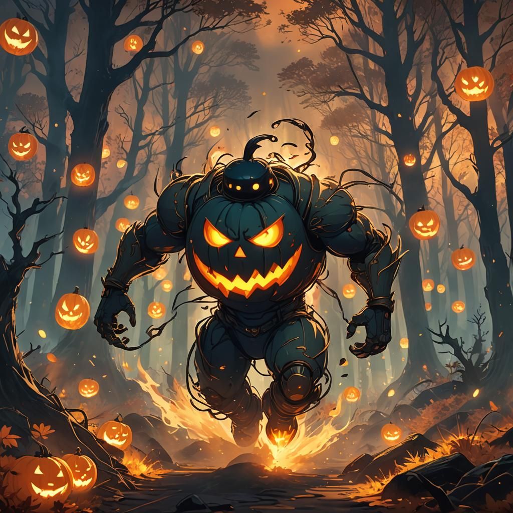 Anime Pumpkin Spirit Drives Out Evil