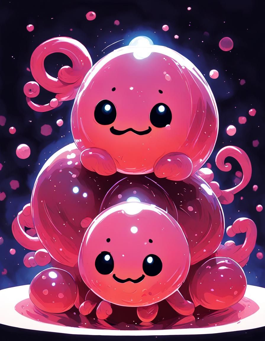 Adorable Slime Glob in Ink Drawing Style