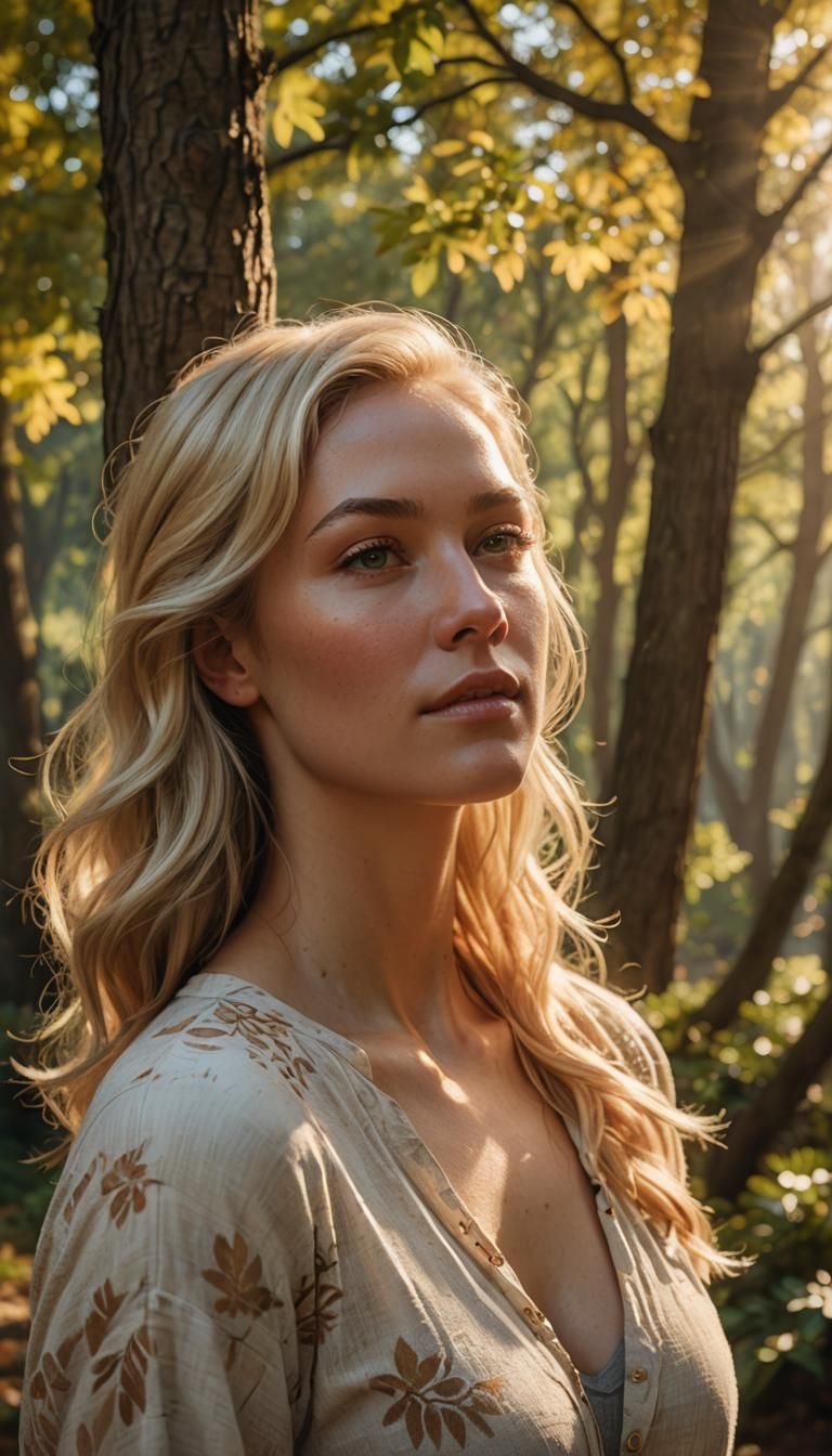 Beautiful Blonde Woman in Sunlight: Concept Art