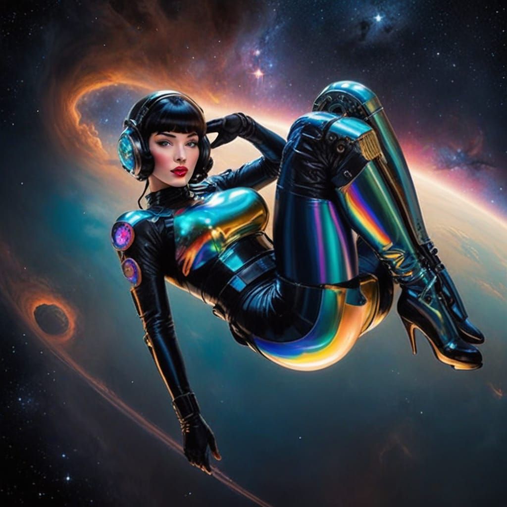 Betty Page in Celestial Spacesuit