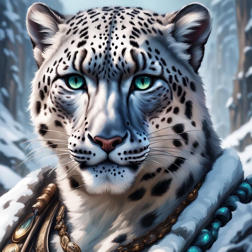 Snow Leopard Transformation: Hyperdetailed Portrait in Unrea...