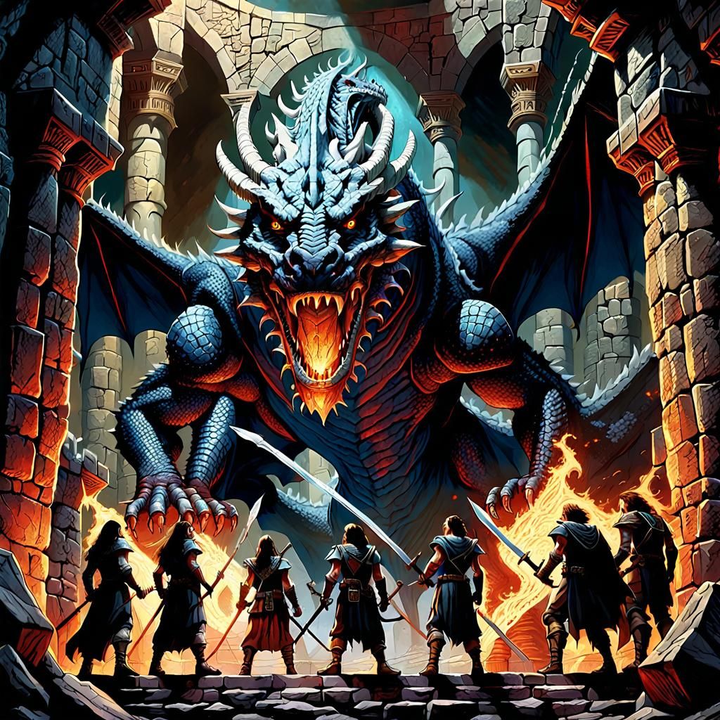 Dragon's Breath in Ancient Temple Ruins