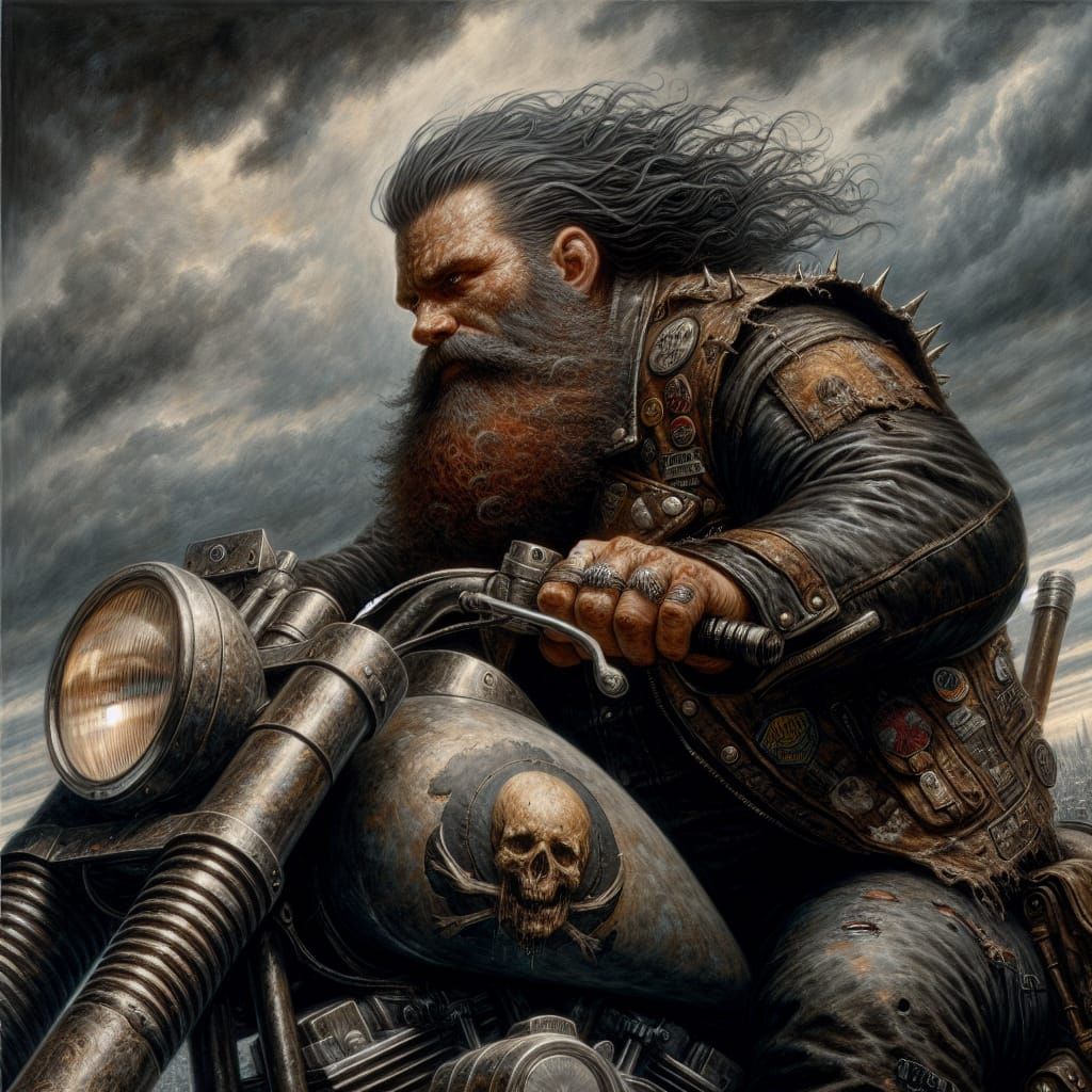 Bobby Elvis from Sons of Anarchy rides his bike