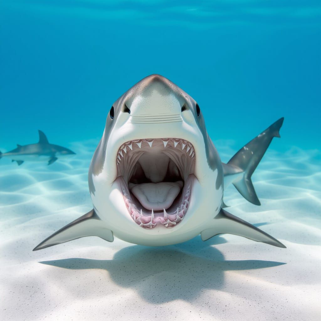 Shark with Open Mouth Illustration
