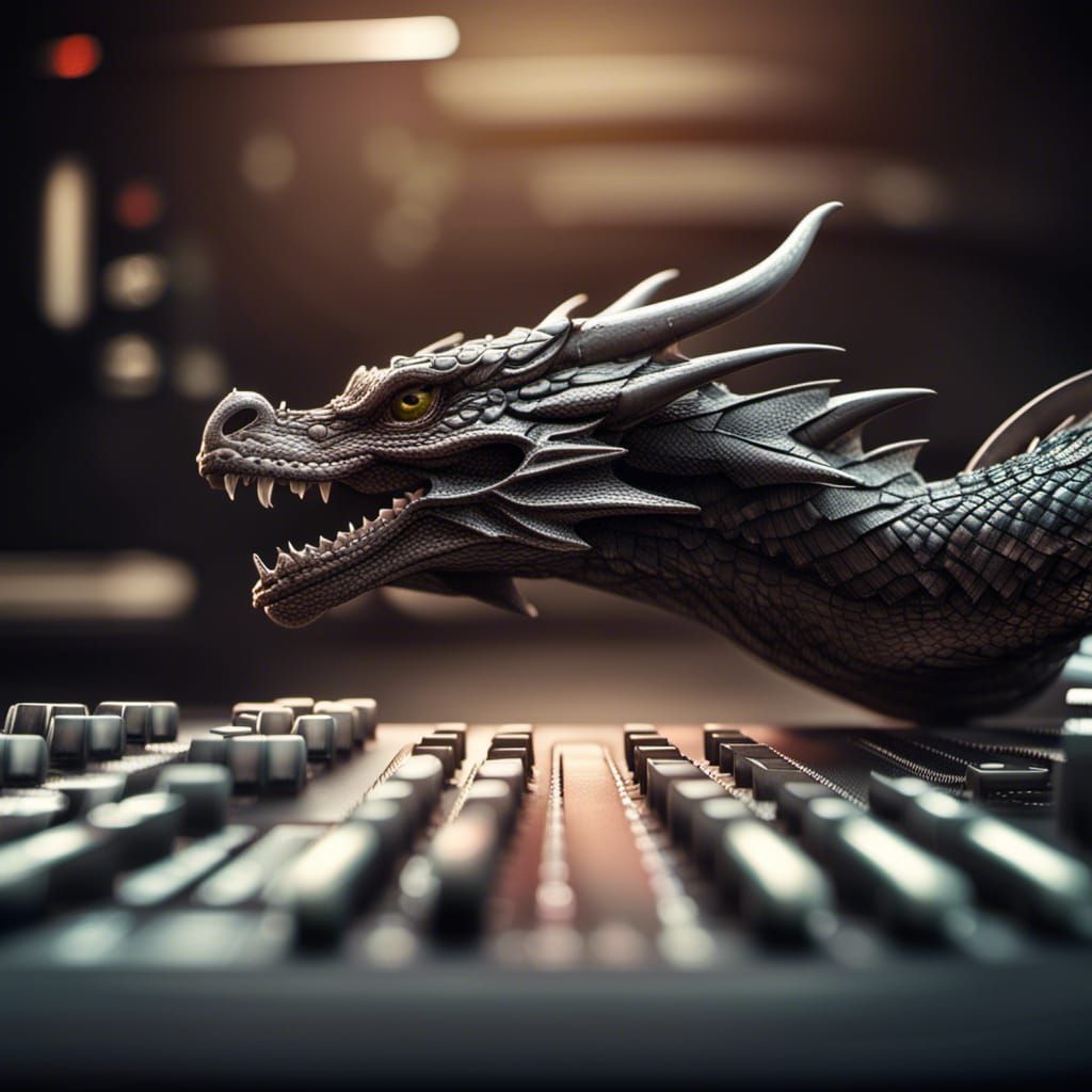 Dragon as Audio Waveform in Hyperrealistic Style