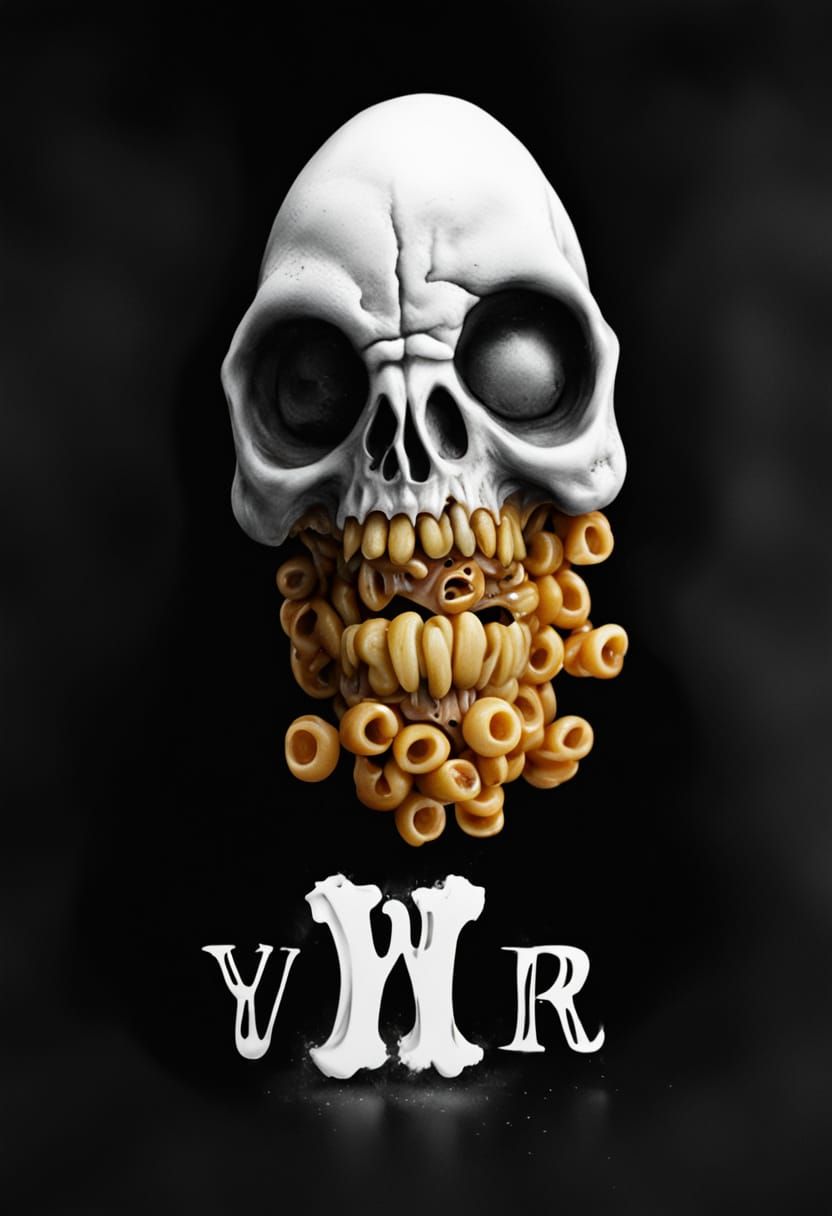 Alien Skull Monogram in Macaroni