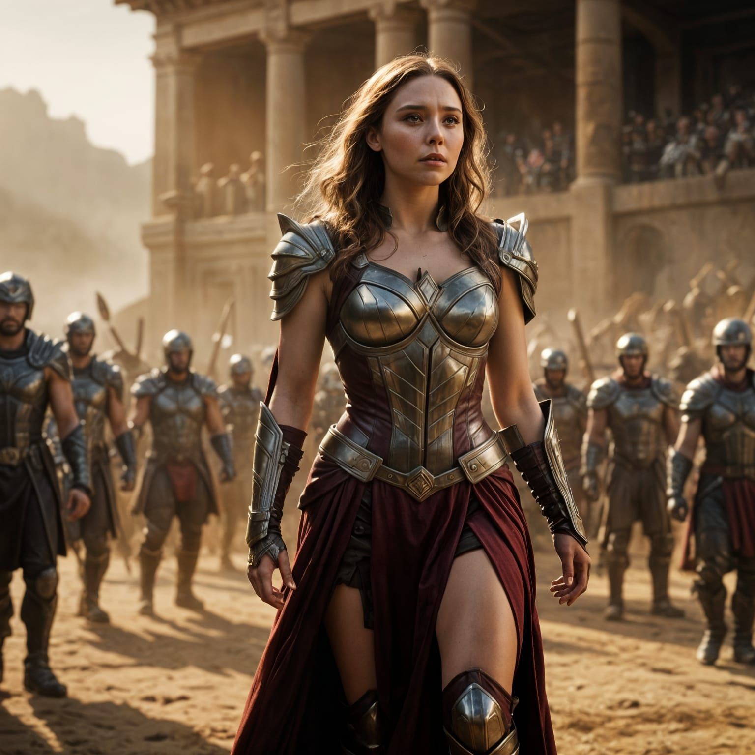 Scarlet Witch as Gladiator: Cinematic Film Still