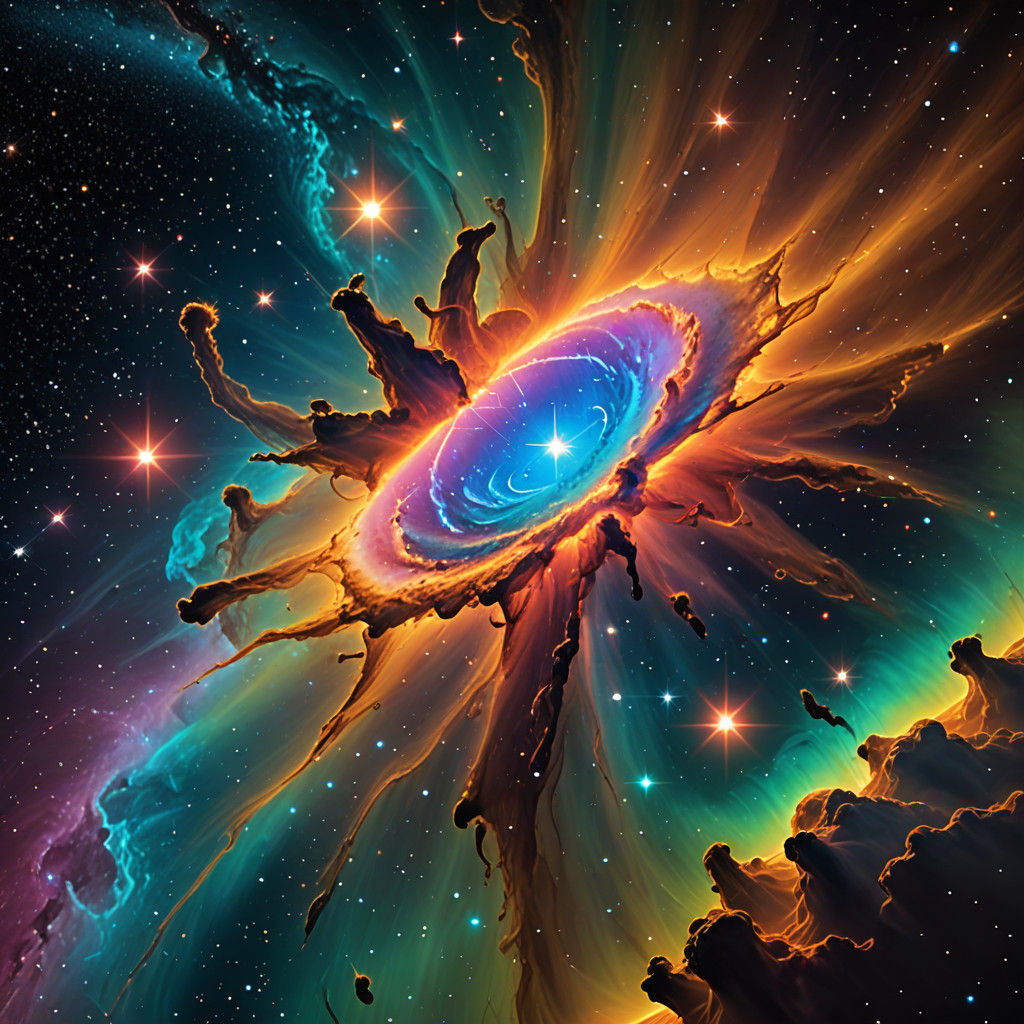 Cosmic Starburst in Vibrant Omni-Color Palette