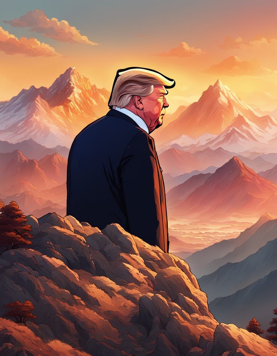 Trump and Xi Jinping Summit on Mountain Peak