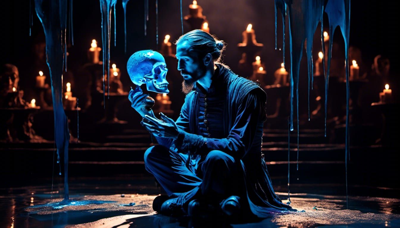 Hamlet's Melting Skull: A Surrealist Portrait