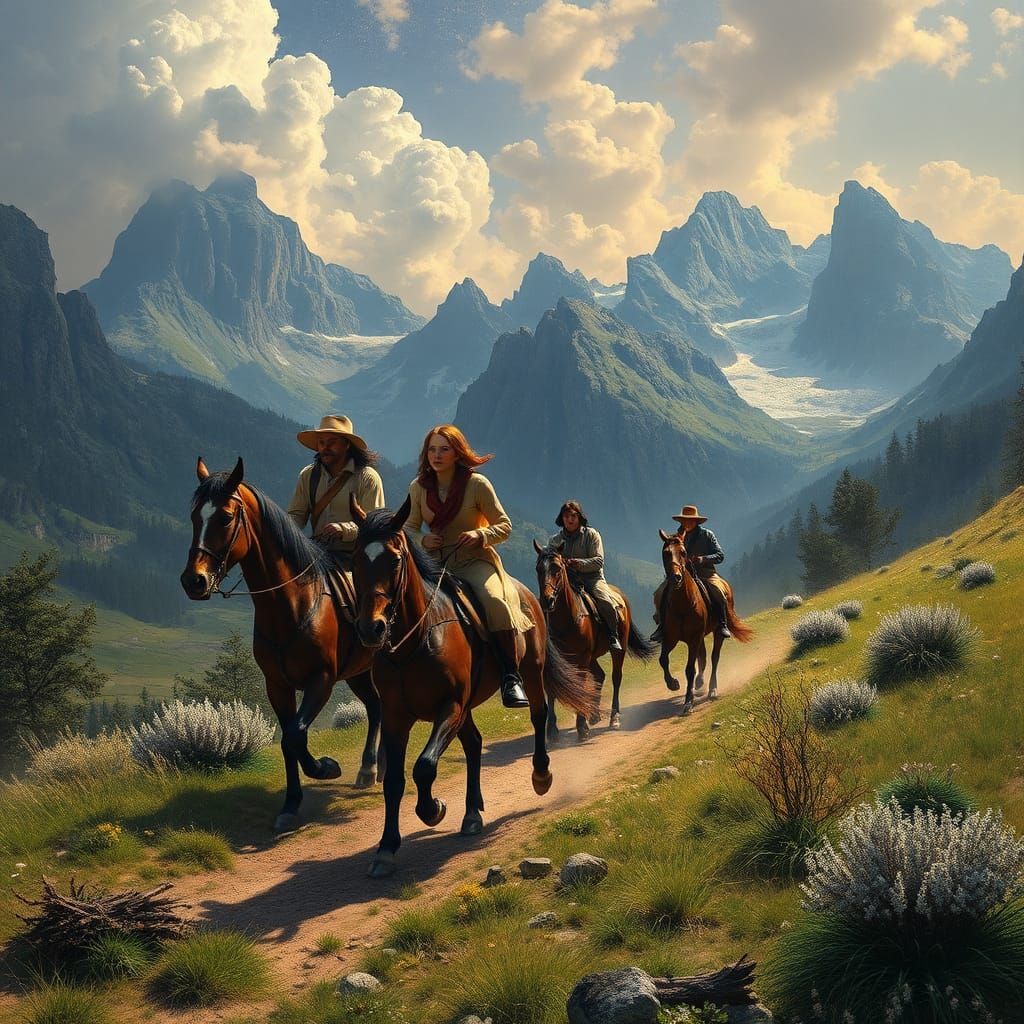 Alpha Centauri's Fantasycore Race: A Theatrical Oil Painting