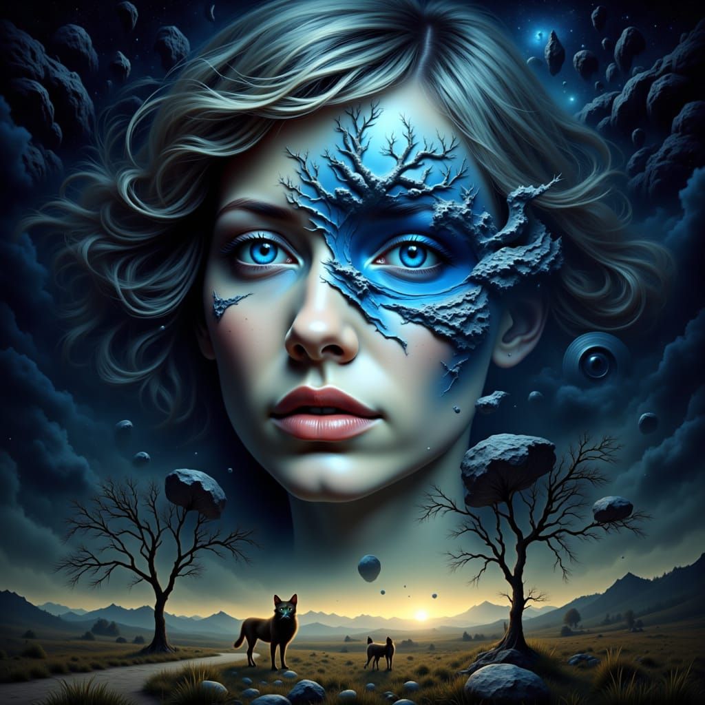 Whispers of Longing in Ethereal Blue Eyes