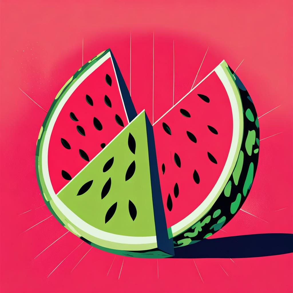 Watermelon in Geometric Pop Art Style