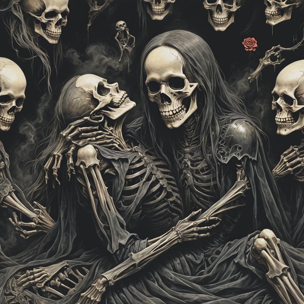 Abstract Depiction of Death's Embrace