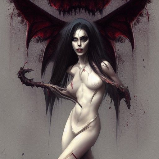 Sinister Succubus in Dark Fantasy Style