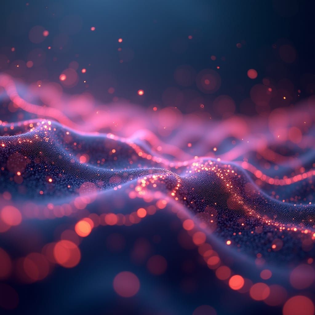 Interconnected Digital Tapestry in Neon Hues