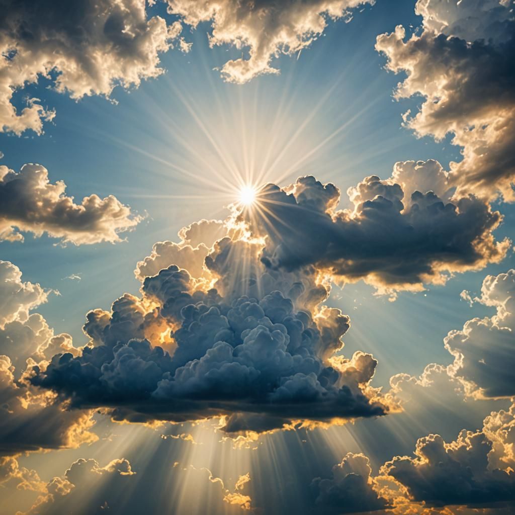 Ethereal Clouds Bathed in Divine Light