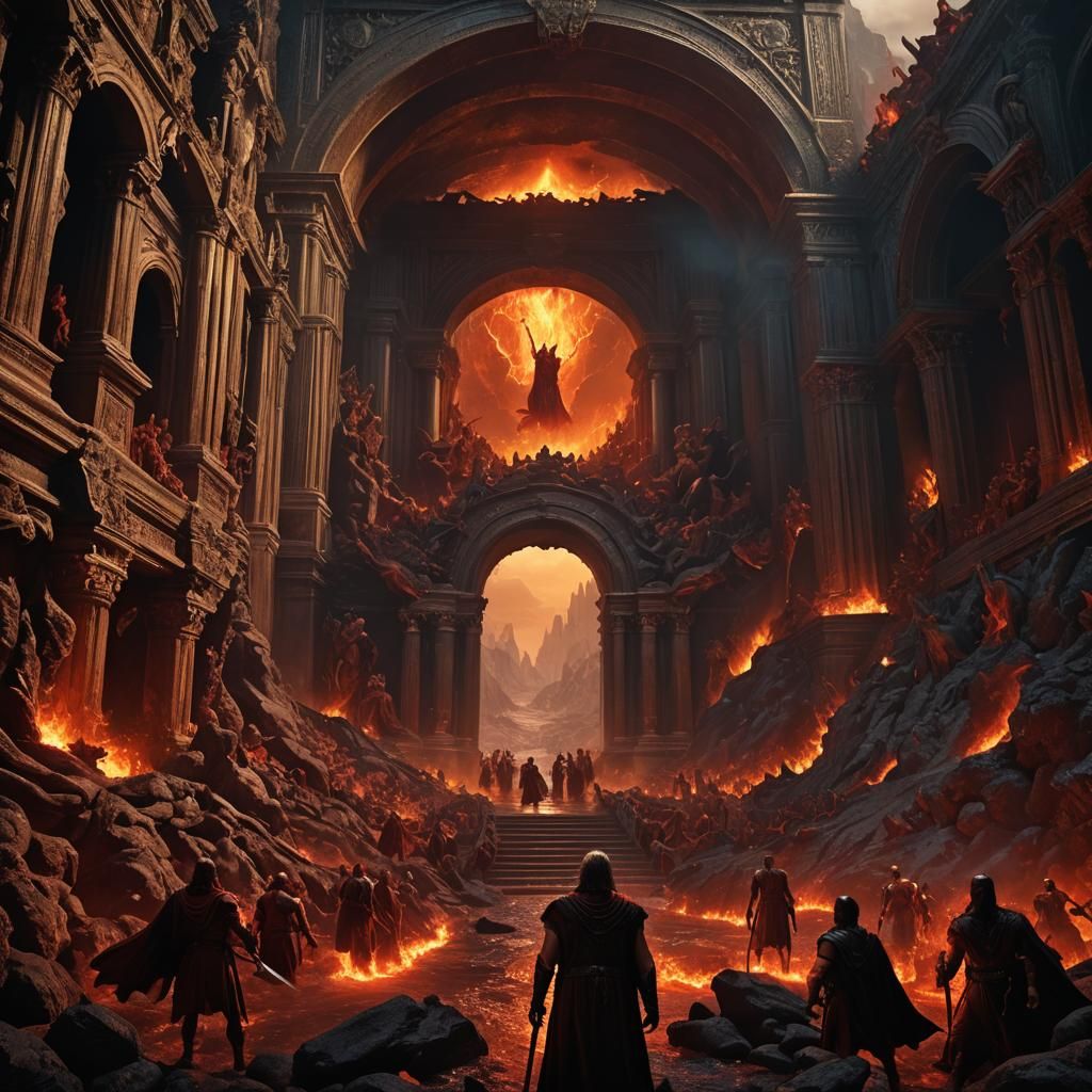Dante and Virgil's Journey Through Hell: Matte Painting