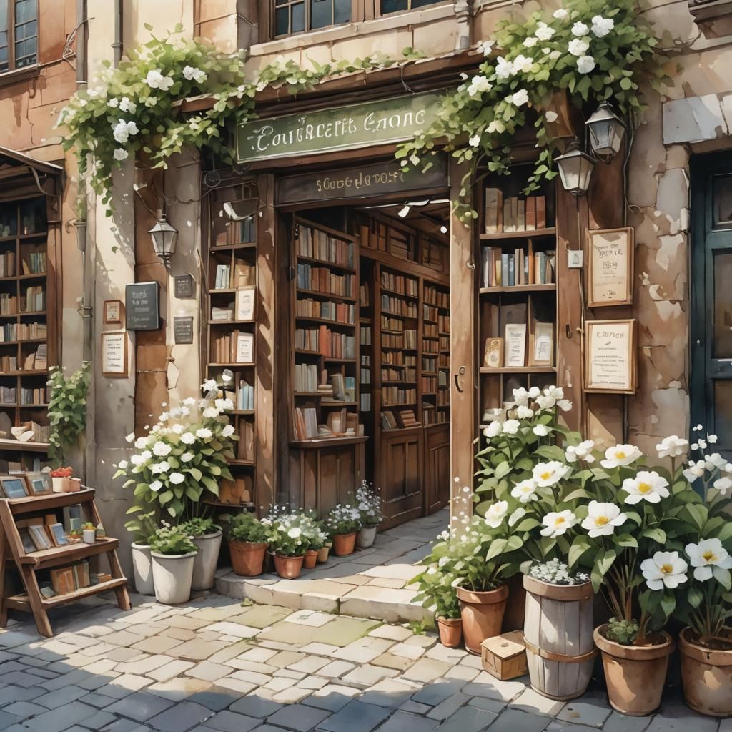 Romantic old bookstore
